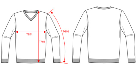 Schéma des dimensions pour le pul col V